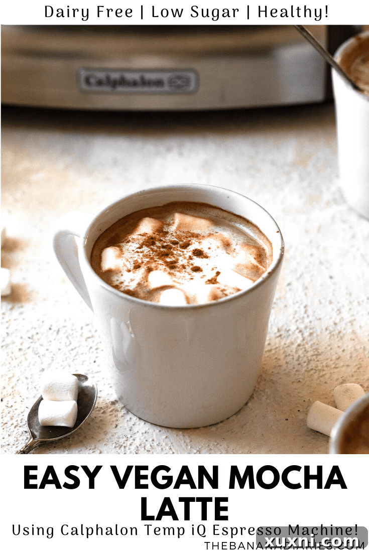 Pinterest graphic for healthy homemade mocha latte recipe