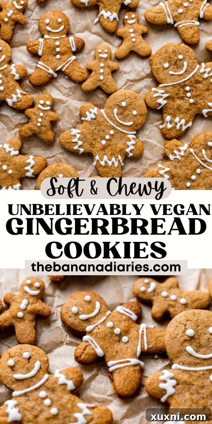 Soft & Chewy Vegan Gingerbread Cookies (Gluten Free!) pinterest pin