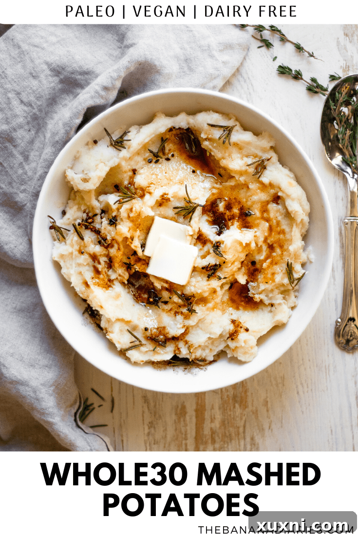 another Pinterest image for Whole30 Mashed Potatoes
