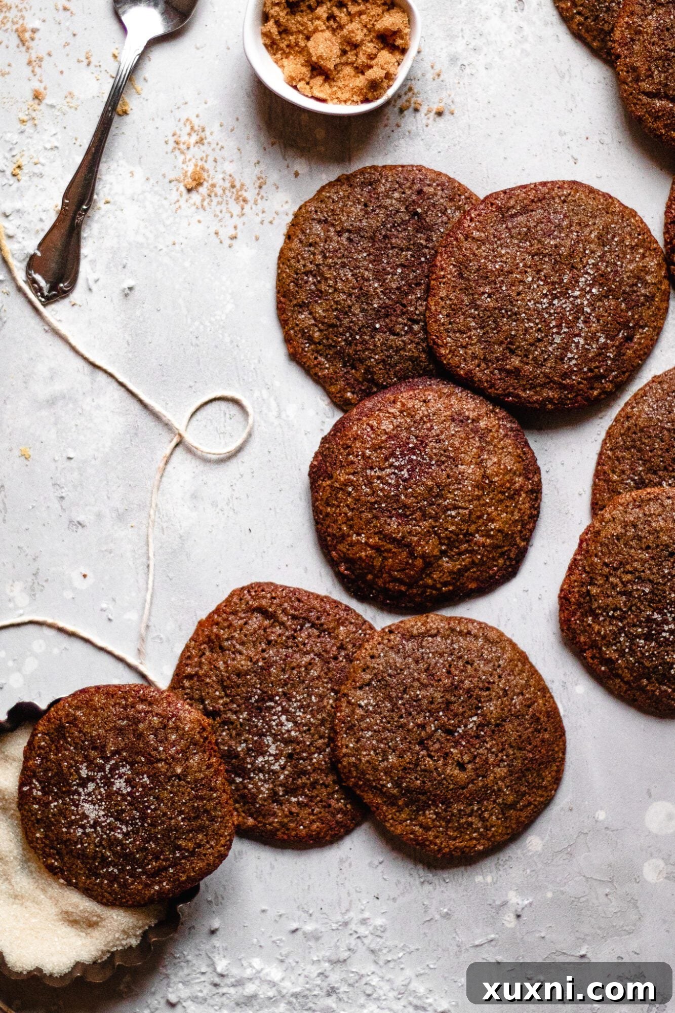 paleo ginger molasses cookies dipped in sugar
