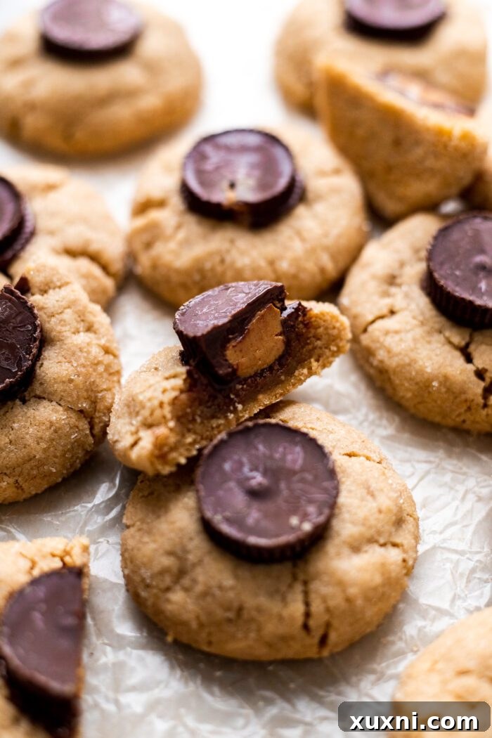 sliced peanut butter cup cookies
