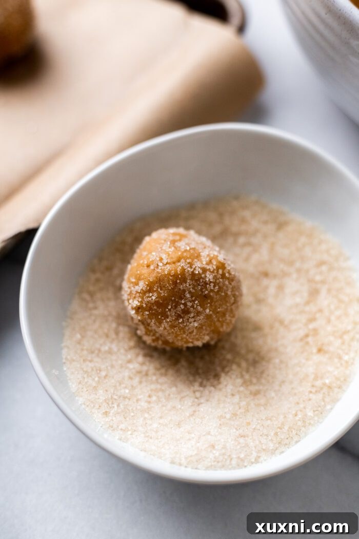 peanut butter cup cookie dough in sugar
