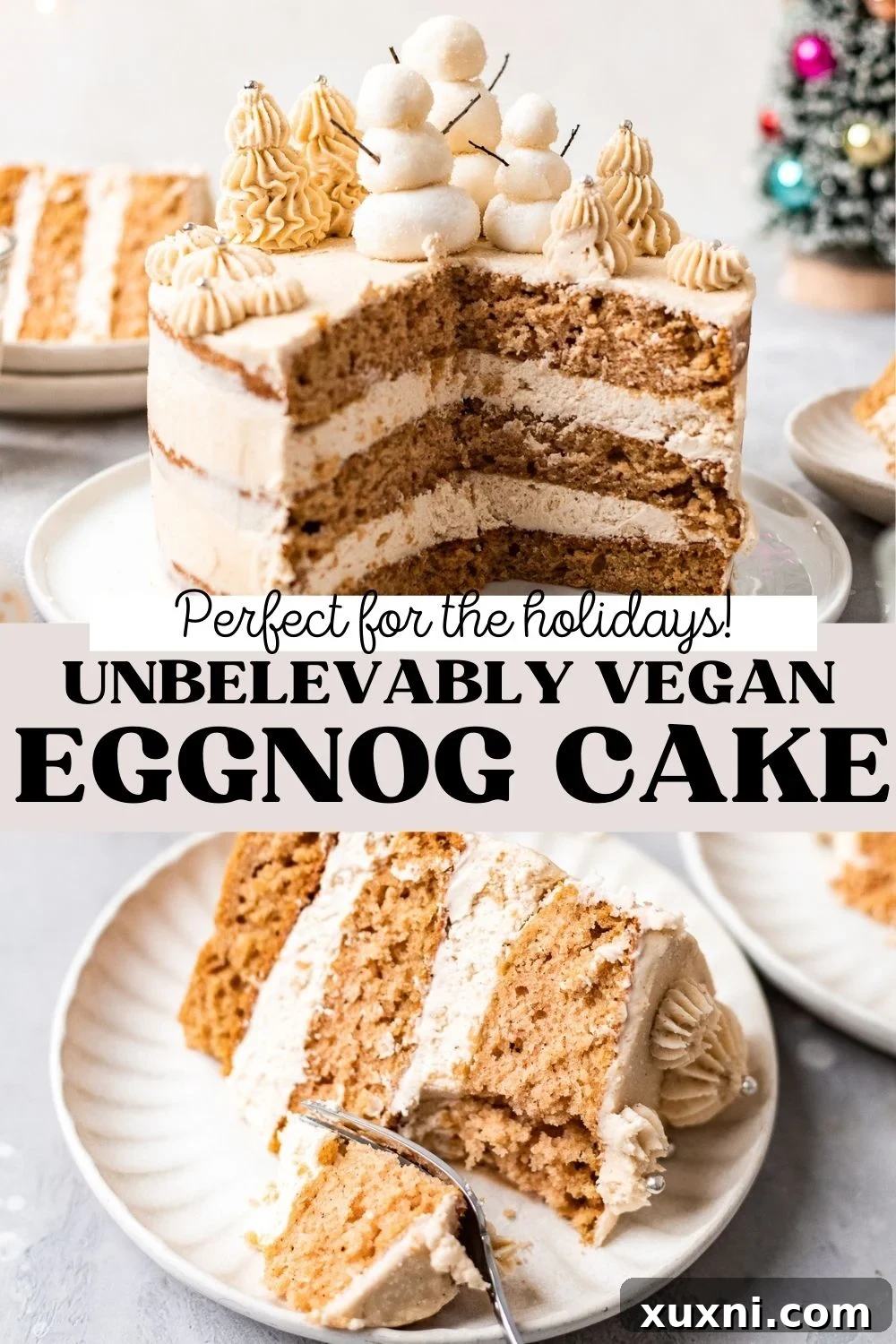 Amazing Vegan Eggnog Cake (Gluten Free!)