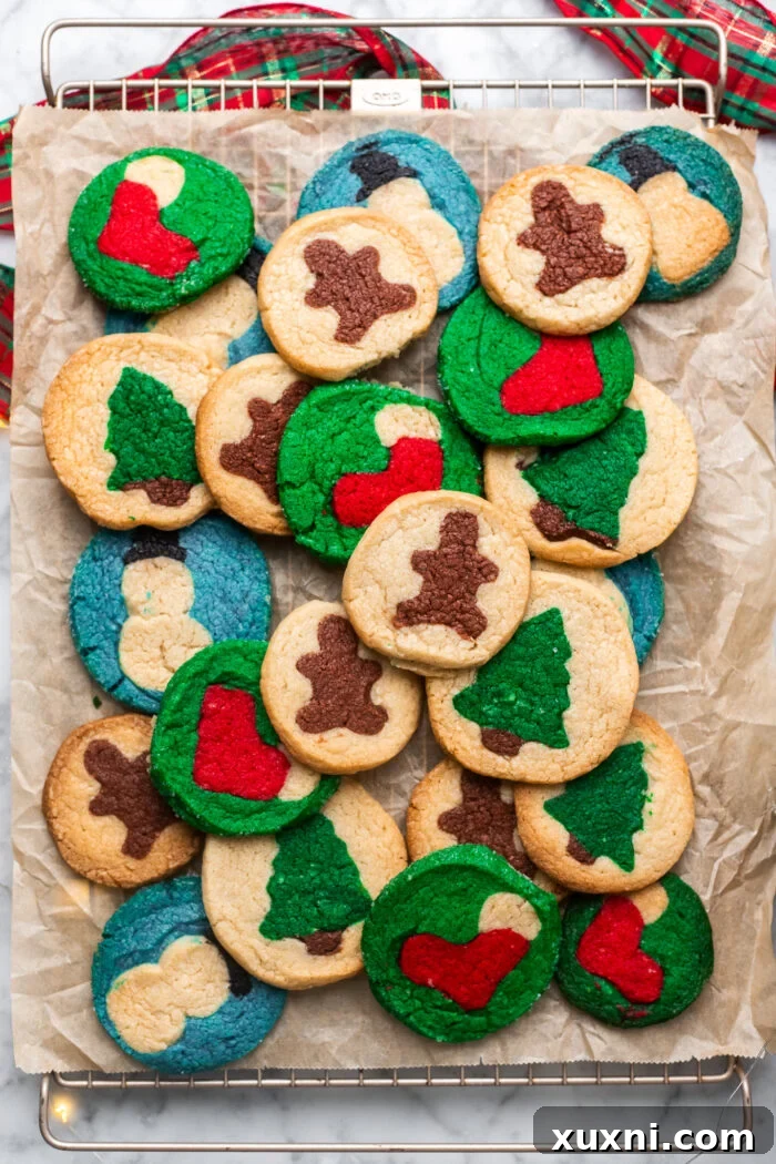 Easy Copycat Vegan Pillsbury Christmas Slice and Bake Sugar Cookies on cooling rack
