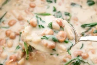 10 Minute Creamy Lemon Spinach Butter Beans