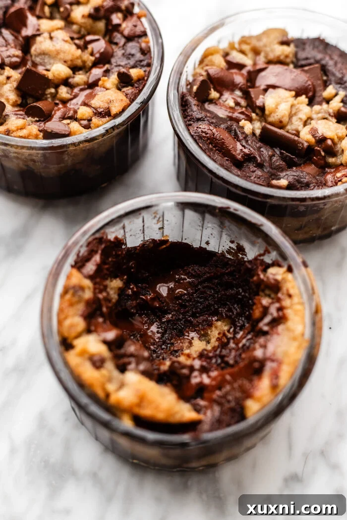 scooped deep dish brookie pie