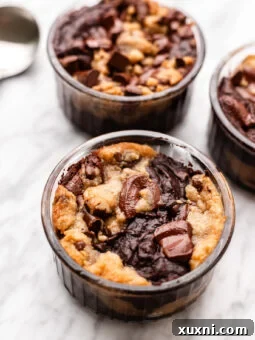 single serve brookie pies on marble