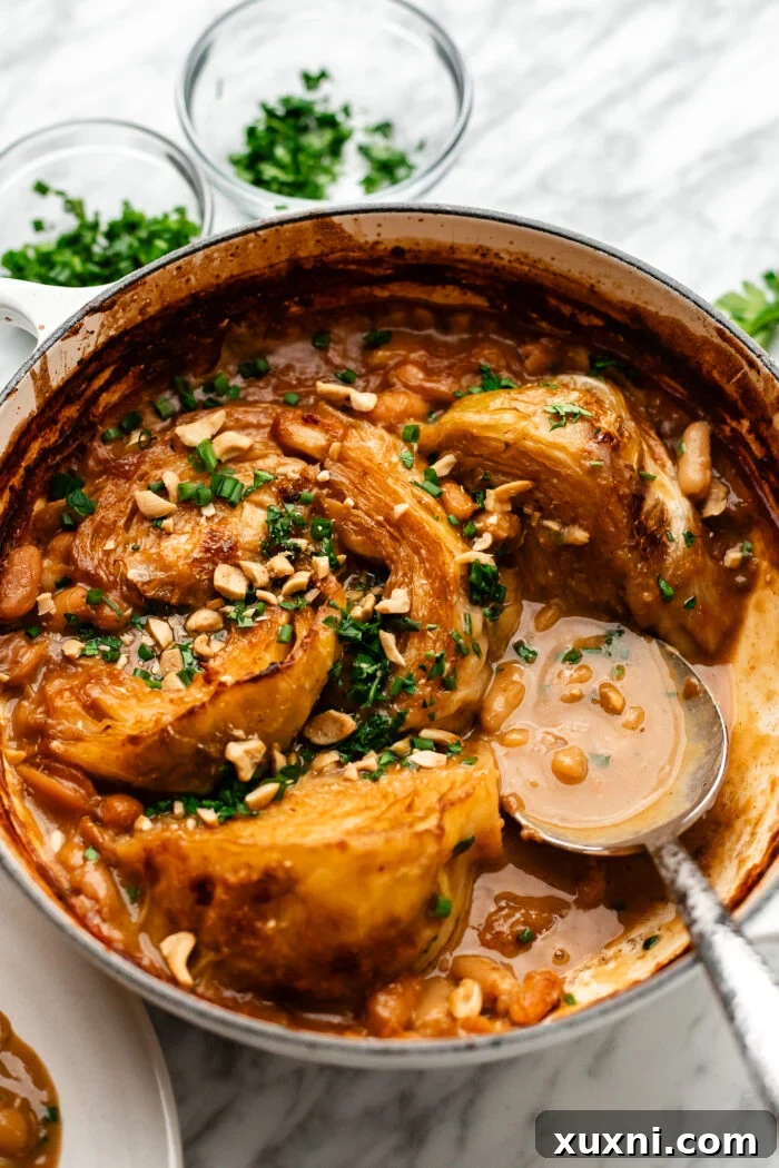 scooped out braised cabbage