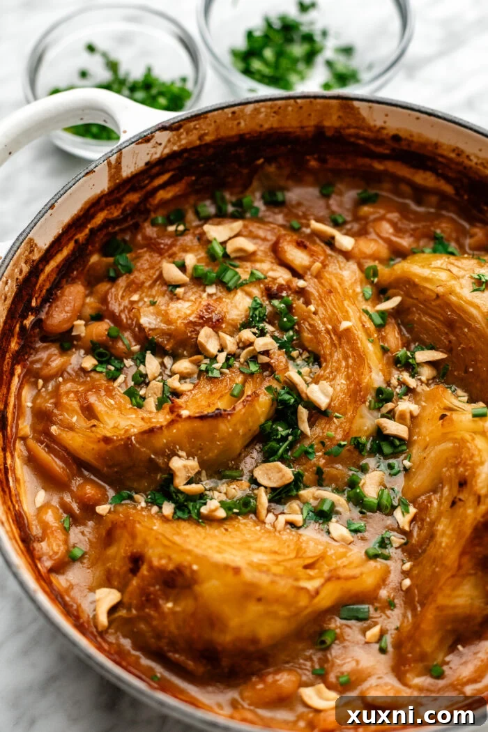 close up of braised cabbage