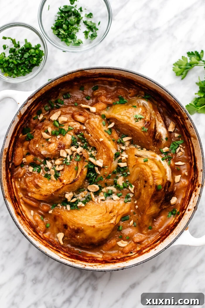 braised cabbage ready to serve