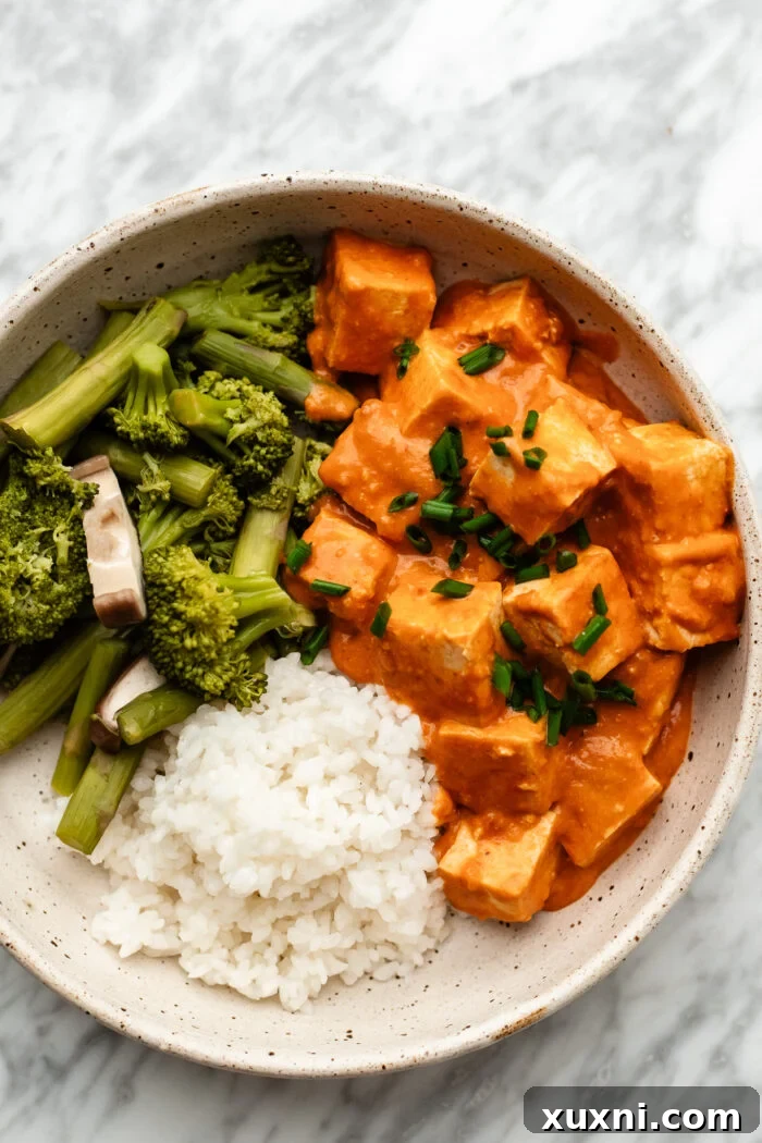 bowl of spicy coconut tofu
