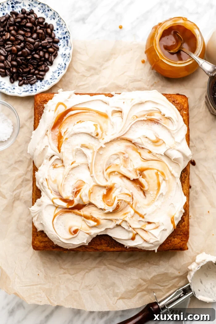 Moist Salted Caramel Latte Cake — Vegan Recipe 8 finished cake