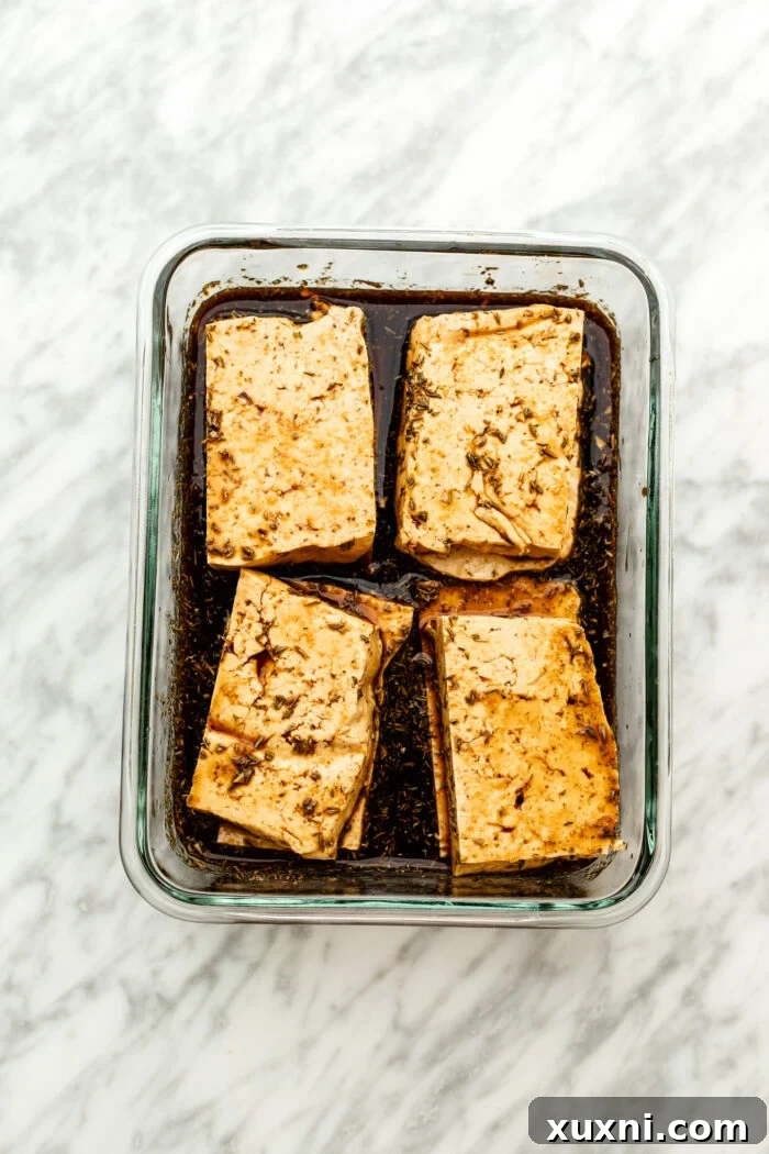 Juicy Grilled Balsamic Marinated Tofu Recipe 5 marinating tofu